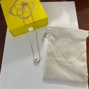 Kendra Scott Elisa necklace; rose gold metal & dichroic stone (iridescent)